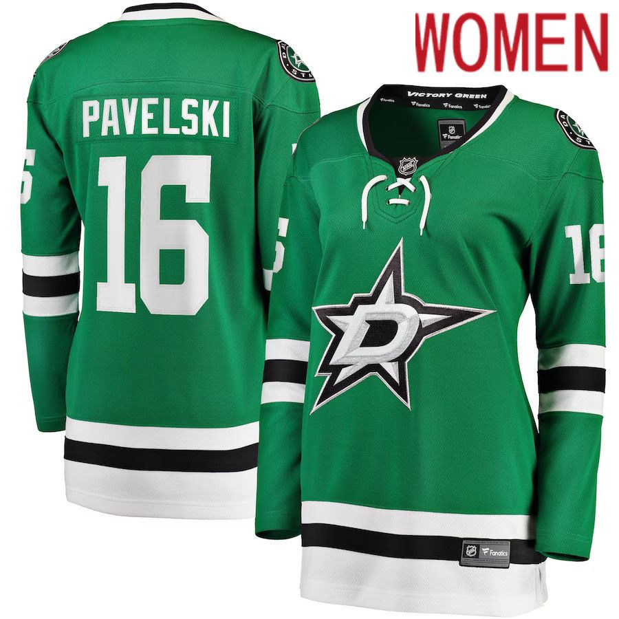 Women Dallas Stars #16 Joe Pavelski Fanatics Branded Kelly Green Breakaway Home Player NHL Jersey->women nhl jersey->Women Jersey